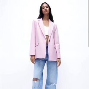 Zara LONGLINE STRAIGHT BLAZER SZ M